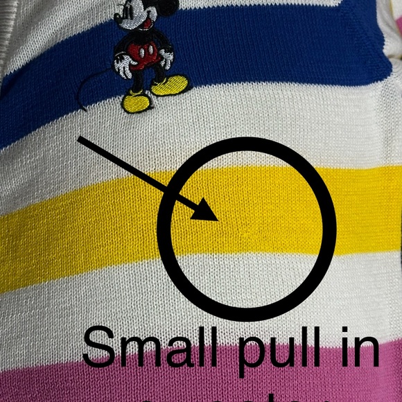 Women's Disney 100 Striped Graphic Cardigan (small pull in yellow stripe) - Picture 3 of 8